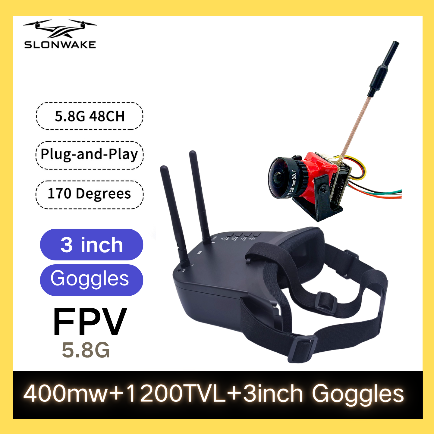 SLONWAKE 5.8G 48CH FPV 400mw V - Fpv Drone Frame บทวิจารณ์และราคา
