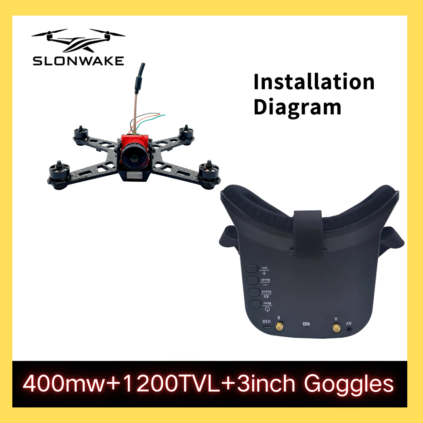 SLONWAKE 5.8G 48CH FPV 400mw V - Fpv Drone Frame บทวิจารณ์และราคา